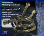 Preview: Metall Brauseschlauch Messing/bronze gebürstet.