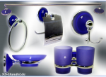 Preview: Badezimmer-WC Set Garnitur in Blau