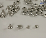 100x Doppel-Hohlniete Messing Silber 10,5/13mm, Schaft: 10/12mm