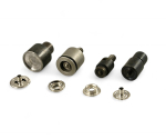 Preview: Feder Druckknöpfe Ringfeder Messing Silber Knöpfe Nr-7 in 15mm oder 17mm