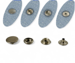 Preview: Feder Druckknöpfe Ringfeder Messing Silber Knöpfe Nr-7 in 15mm oder 17mm