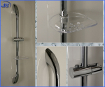 Preview: Duschstange SET m Ablage Dusch Brausestange Handbrause Brauseschlauch