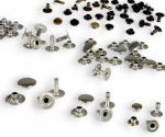 Preview: 100x Hohlnieten Nieten aus Messing Silber Schwarz in versch. Durchmessern
