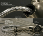 Preview: Küchen Armatur Spültisch Einhebelmischer V2A Edelstahl Gebürstet Optik