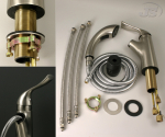 Preview: Küchen Einhebelmischer Niederdruck Spültisch Armatur  Edelstahl Gebürstet Optik