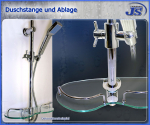 Preview: Duschstange, Design-Ablage, Brause und Schlauch 2-Wahl