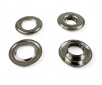 Preview: 100x Stahl Ösen Ø12x24,5mm für Banner Planen, selbstschneidend in Silber