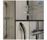 Preview: Duschstange SET m Ablage Dusch Brausestange Handbrause Brauseschlauch
