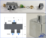 Preview: Us-3 Duschstange Duscharmatur Adapter, Umschaltventil inkl. Wandbefestigung
