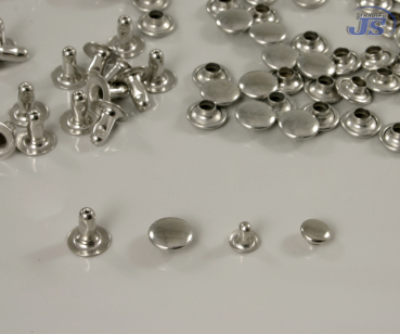 100x Hohlnieten Nieten aus Messing Silber Schwarz in versch. Durchmessern
