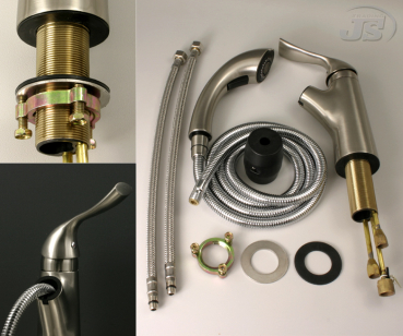 Küchen Armatur Spültisch Einhebelmischer V2A Edelstahl Gebürstet Optik