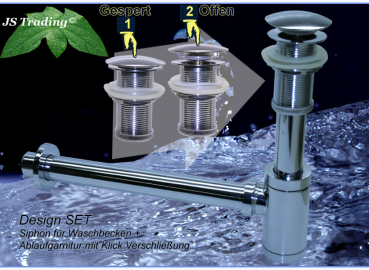 Design Siphon Geruchsverschluss + Pop-Up Ablaufgarnitur