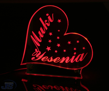 Acryl Schild LED Liebe Herz Geschenke selbst gestalten