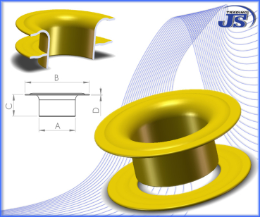 100x Messing Ösen Ø10mm in Gold oder Silber, rostfrei