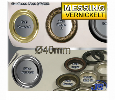 100x Gardinen Messing Ösen Silber Ø30mm