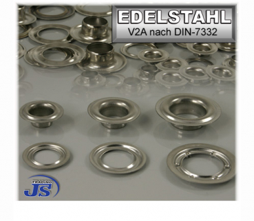 100x DIN7332 Ösen aus rostfreiem V2A Edelstahl Ø10 12 14 16mm Inox