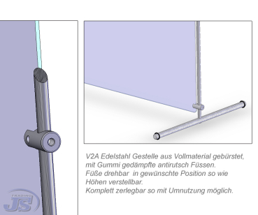 Nießschutz Vierenschutz Thekenaufsatz Schutz Glas PLATTE