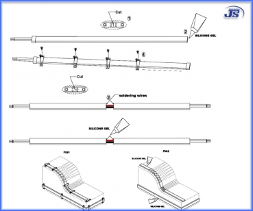Wasserdichte Silikon SMD-LED Strip 5m x 10mm mit 300 LED Weiß Blau..