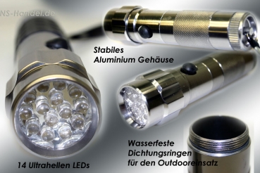 ALU Taschenlampe mit 8 LED