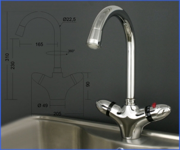 Thermostat Küchen Spültisch Armatur LED Strahlregler Wahl Set