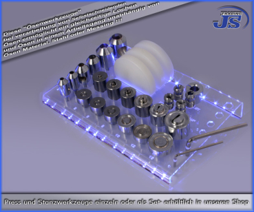 Ösenwerkzeuge und Stanzen-Set für JS Trading Handpressen in versch. Durchmessern