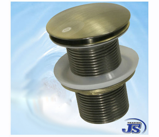 Pop-Up Ablaufgarnitur ohne Überlauf Messing gebürstet - JS Trading GmbH