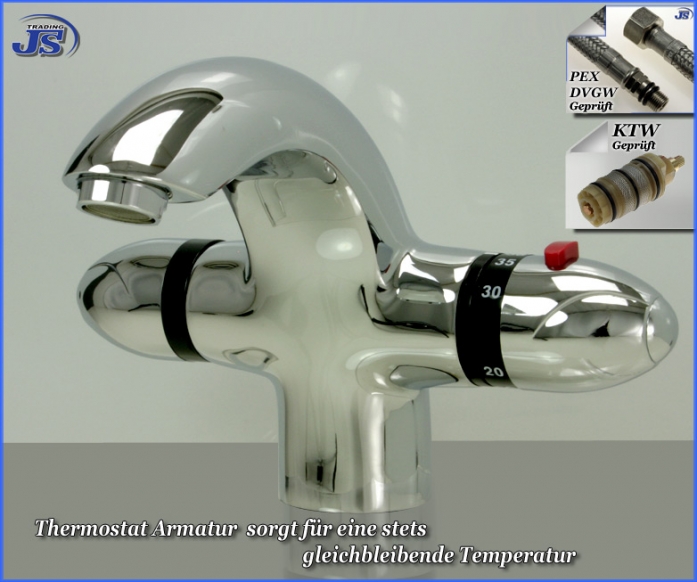 Thermostat Universal Waschbecken Armatur Bad Waschtisch Wasserhahn