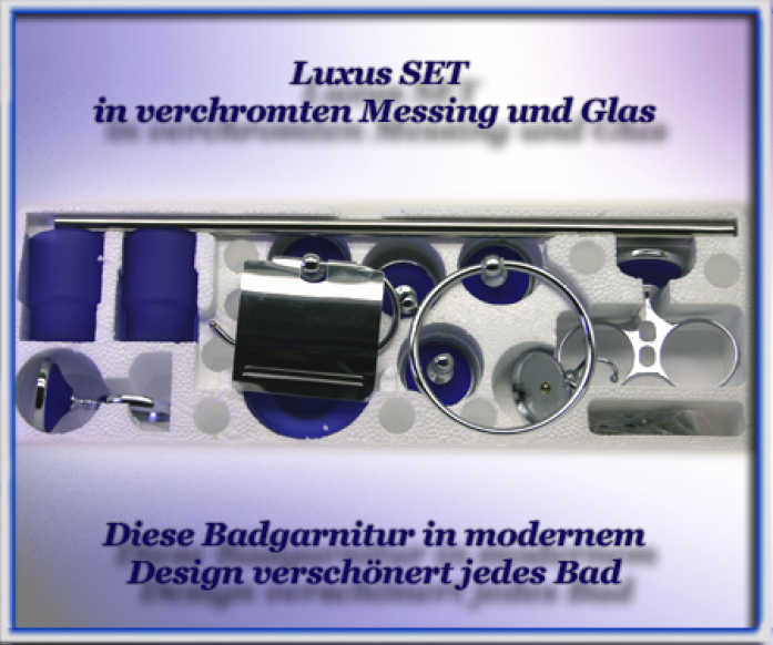 Badezimmer-WC Set Garnitur in Blau
