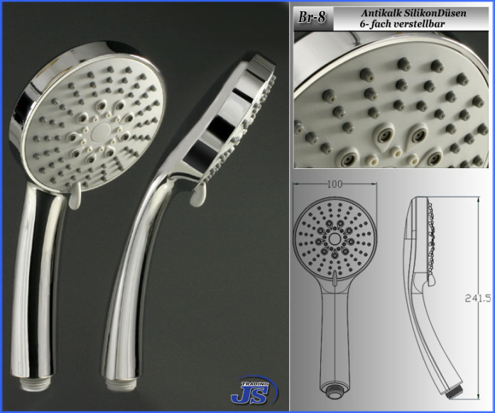 br-8 Handbrause Duschbrause Brausekopf Wellness Duschkopf Massage