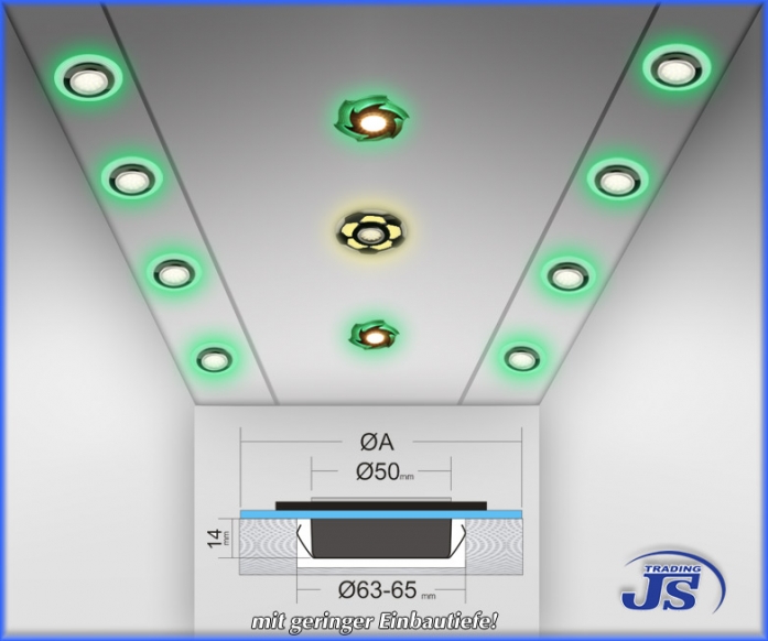 Design Einbau Leuchte Einbaustrahler 24 LED SMD  Ringe Deko NEU