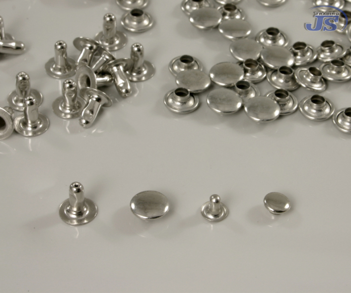 100x Hohlnieten Nieten aus Messing Silber Schwarz in versch. Durchmessern