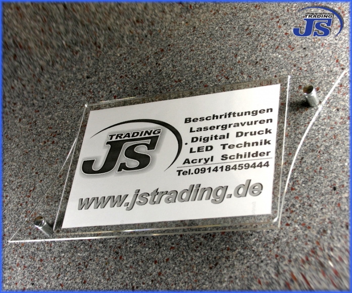 Doppelglas Acryl Schild Praxisschilder zum gestalten