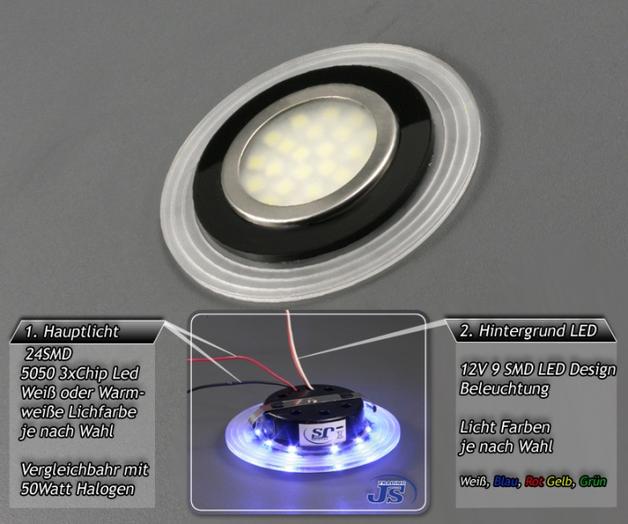 Design Einbau Leuchte Einbaustrahler 24 LED SMD  Ringe Deko NEU