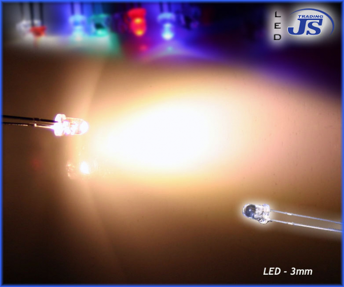 10er Pack einzel LEDs 3mm weiss Leuchtdiode Diode