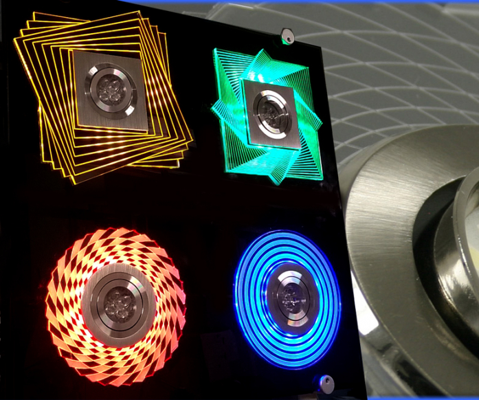 LED Design Akryl-Blende für Einbauleuchten Einbaugehäuse Einbaurahmen