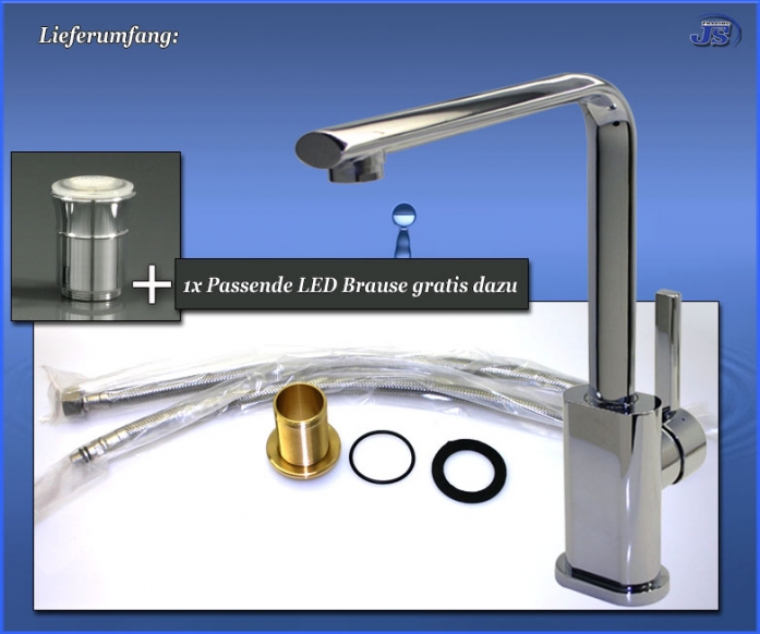Küchen Spültisch Armatur LED Strahlregler WahlSet  EINHEBEL WASSERHAHN