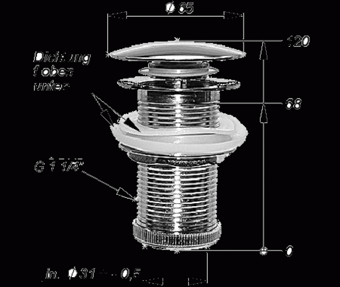 Design Siphon Geruchsverschluss + Pop-Up Ablaufgarnitur