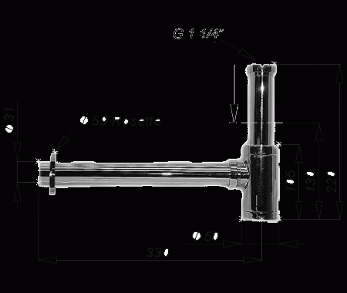 Design Siphon Geruchsverschluss + Pop-Up Ablaufgarnitur