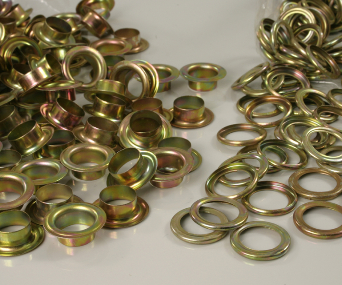 500x Ösen in Gold, Silber, Bunt D10mm inkl. Gegenscheiben