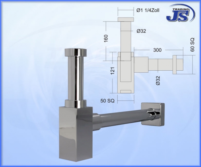 Design Quad Siphon Geruchsverschluss Waschbecken Ablaufgarnitur