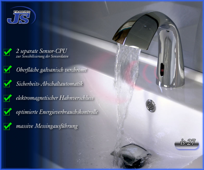 Wasserfall Luxus Design Infrarot Waschtisch Armatur