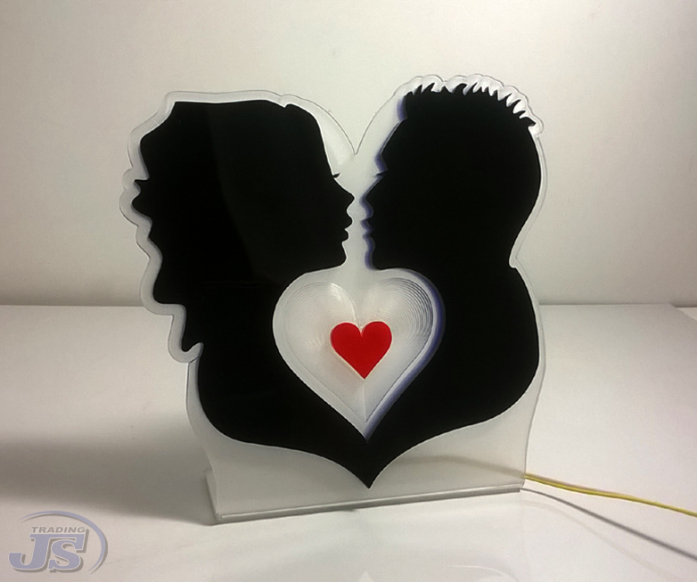 Datum nach Wunsch zu Valentinstag Love Herz Acrylglas Aufsteller Gravur Namen 