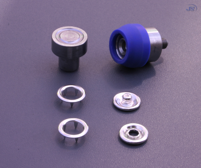 100set Jersey Druckknöpfe 7,5mm 4xTeilig mit Ring Kappe Messing Silber