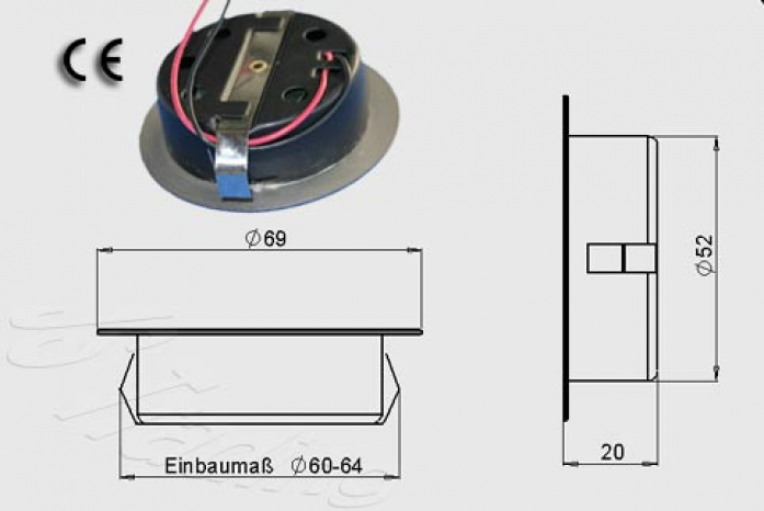 Design Einbau Leuchte 21 LED 12V Grün