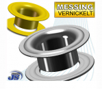 100x Messing Ösen Ø12mm in Gold oder Silber, rostfrei